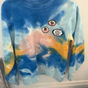 Vans Tie-Dye Crewneck Sweatshirt | Patch Detail | Size XS | Skate Style
